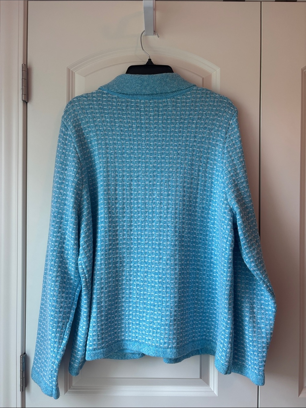 Talbots Light Blue Tweed Sparkle Zip Jacket - Picture 2 of 8
